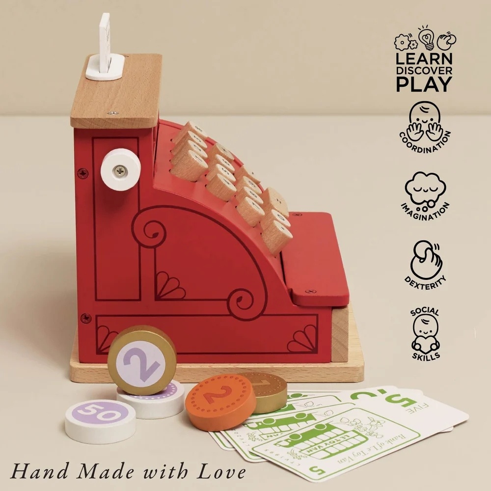 Le Toy Van - Wooden Shop Till: Cash Register and Money - 11pcs - Image 3