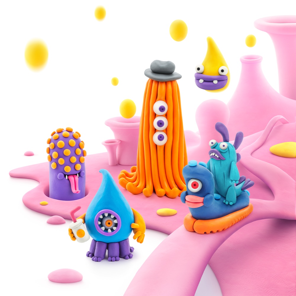 Hey Clay - Modelling Air-Dry Clay with Fun Interactive App - Beasts, 15 cans - Image 3