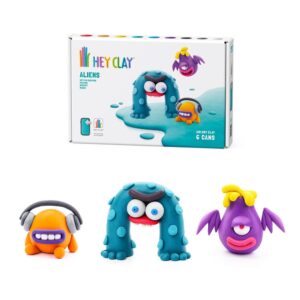 Hey Clay - Modelling Air-Dry Clay with Fun Interactive App - Muzon, Volcano, Bigfoot, Series Aliens, 6 cans