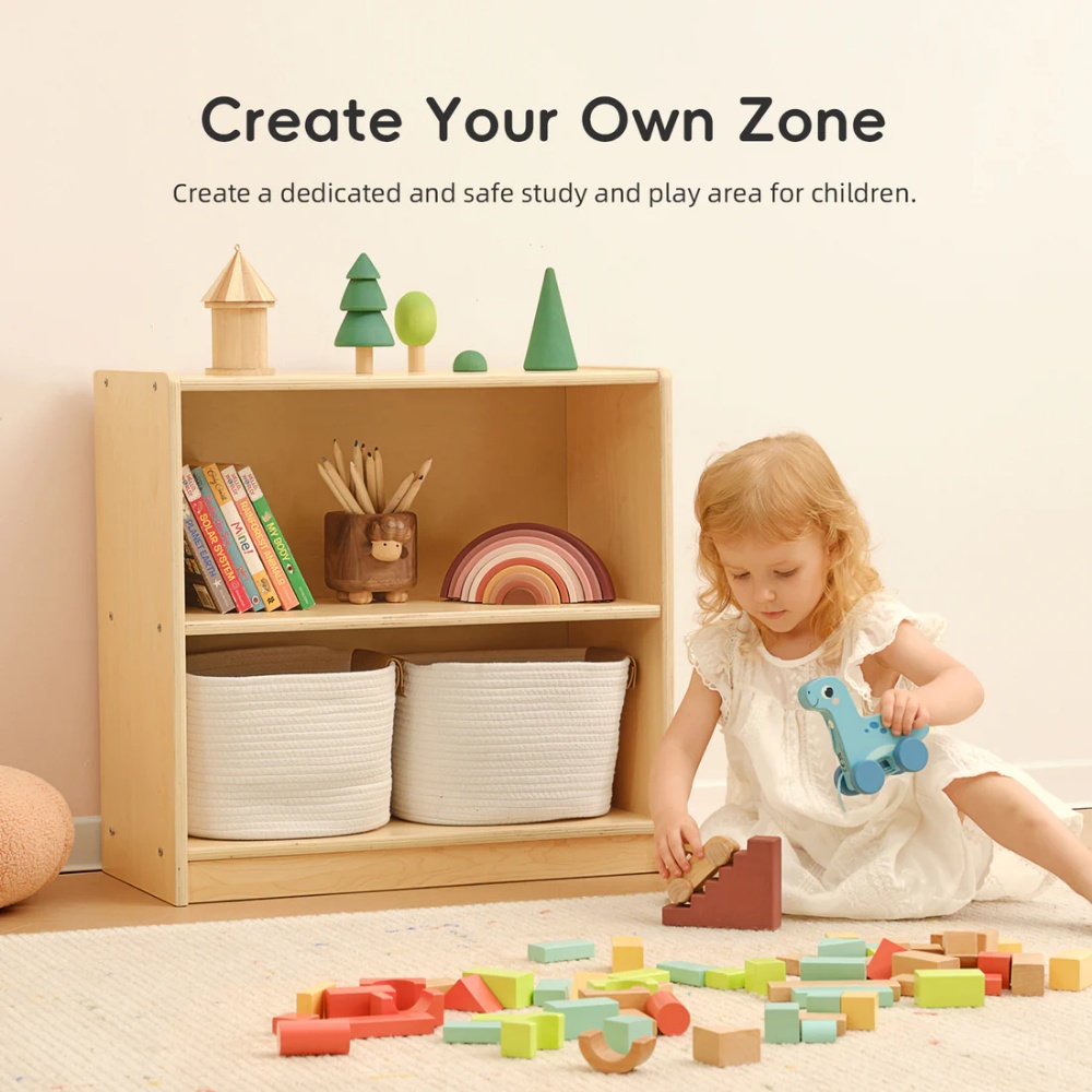 TookyToy - Wooden Shelf and Toy Storage for Kids Room: Plywood 60x63cm - Image 7