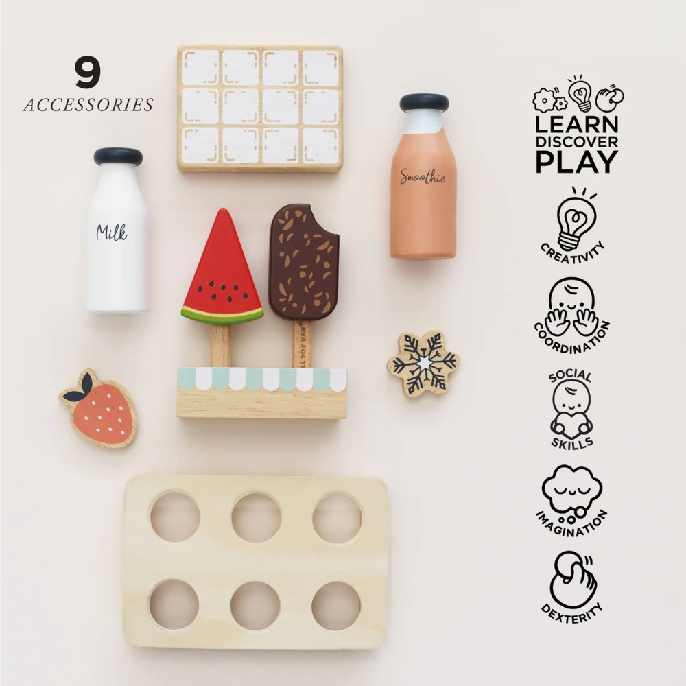 Le Toy Van - Wooden Freestanding Fridge Freezer - 10pcs - Image 3