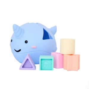 Jellystone Designs - Narwhal Silicone Shape Sorter - Pastel
