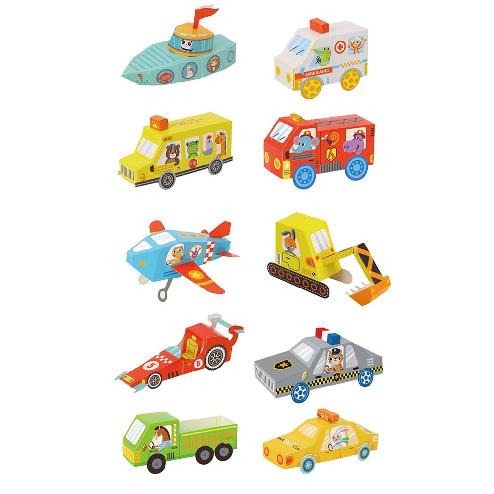 TookyToy - Let's Fold 3D Origami Paper Kit - Traffic - Image 3