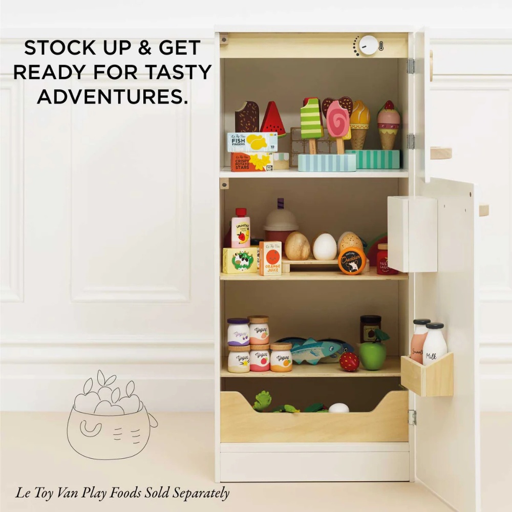 Le Toy Van - Wooden Freestanding Fridge Freezer - 10pcs - Image 6
