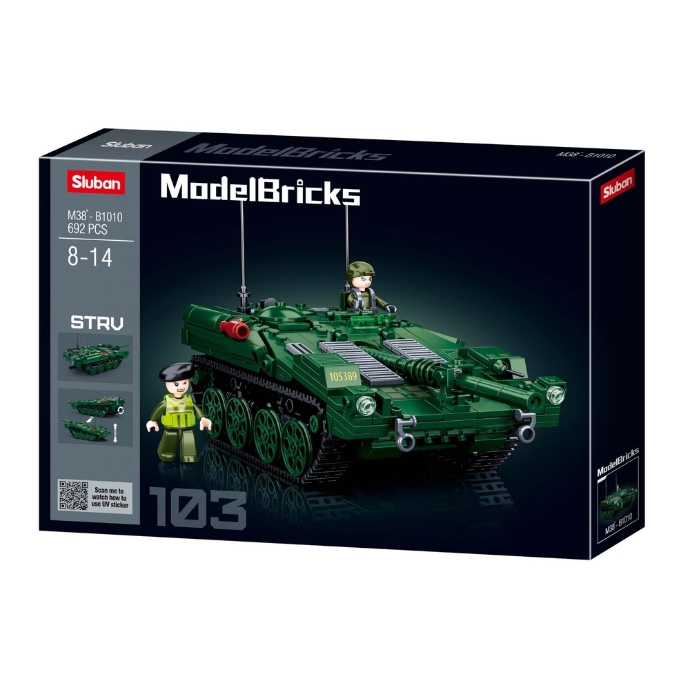Sluban Building Set: Model Bricks - STRV103 Main Battle Tank - 692pcs