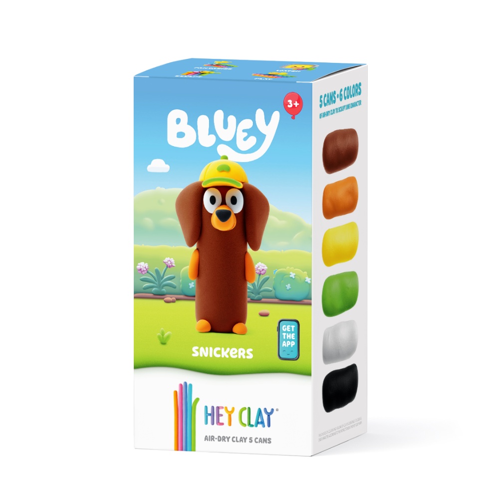 Hey Clay - Modelling Air-Dry Clay with Fun Interactive App - Snickers, Bluey Series, 5 cans - Image 5