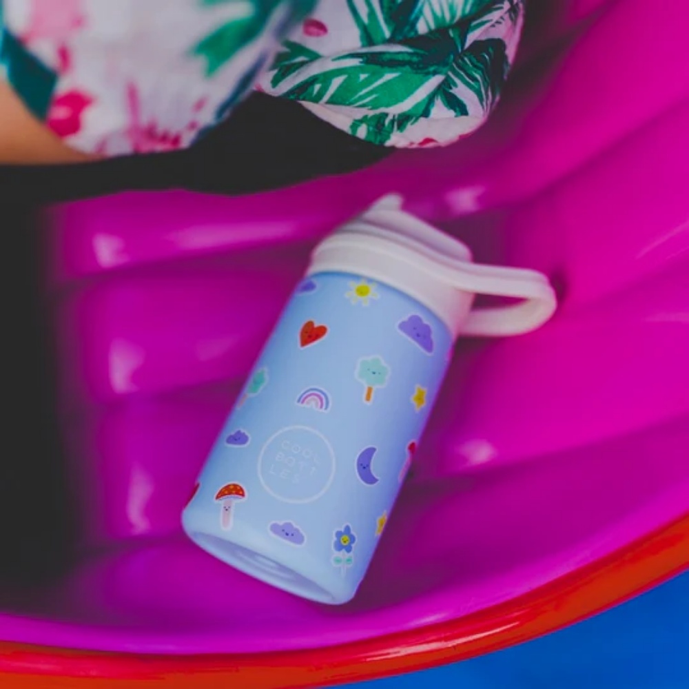 Cool Bottles - Kiddies Triple-Insulated Water Bottle - Rainbow Clouds 350ml - Image 2