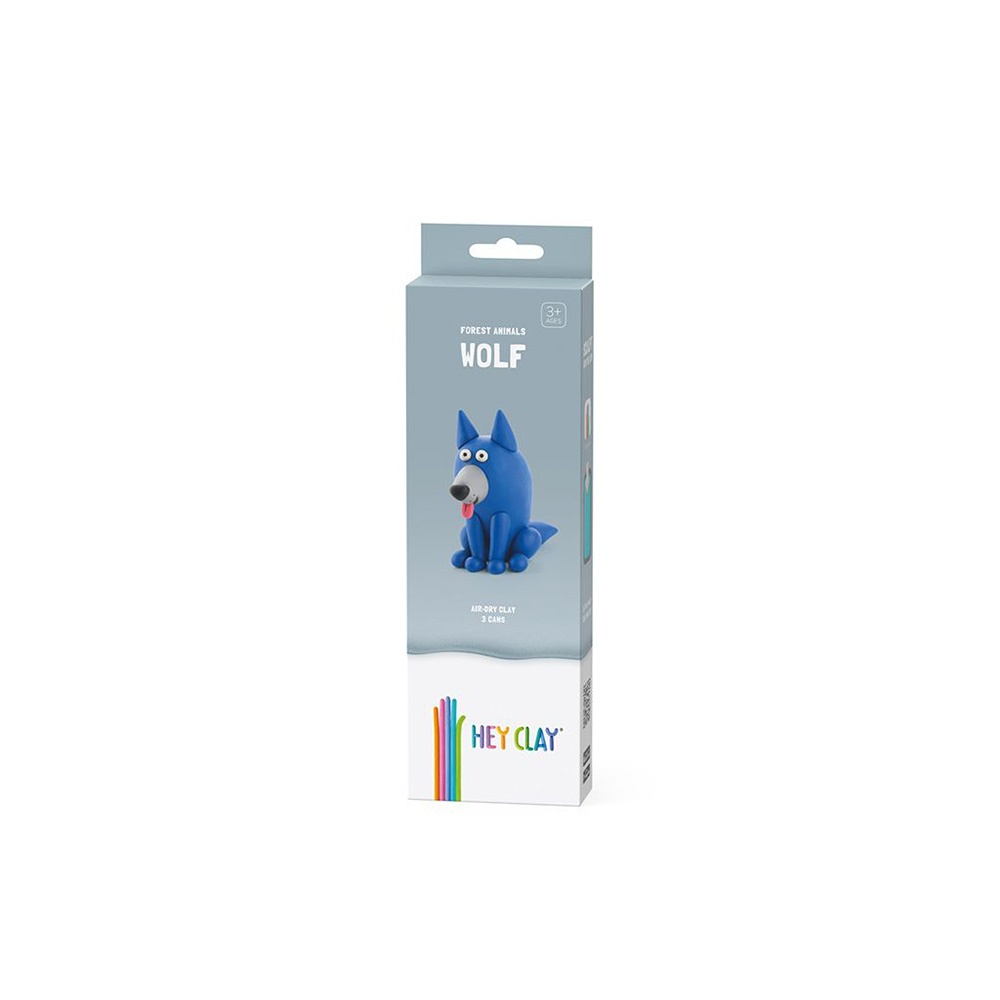 Hey Clay - Modelling Air-Dry Clay with Fun Interactive App - Wolf, series Forest Animals, 3 cans - Image 5