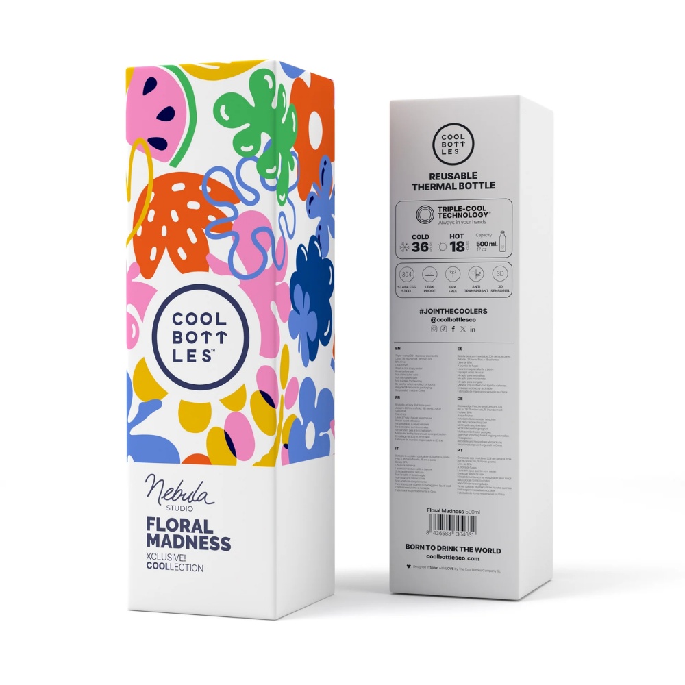 Cool Bottles - Triple-Insulated Water Bottle - Floral Madness 500ml - Image 5
