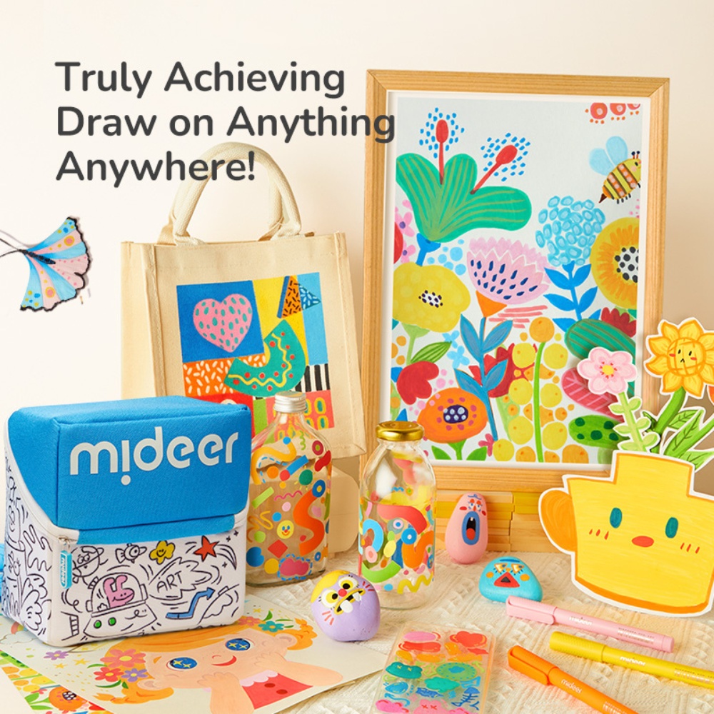 Mideer - Acrylic Markers with Doodle Bag - Brush Tip - 24 Colours - Image 5