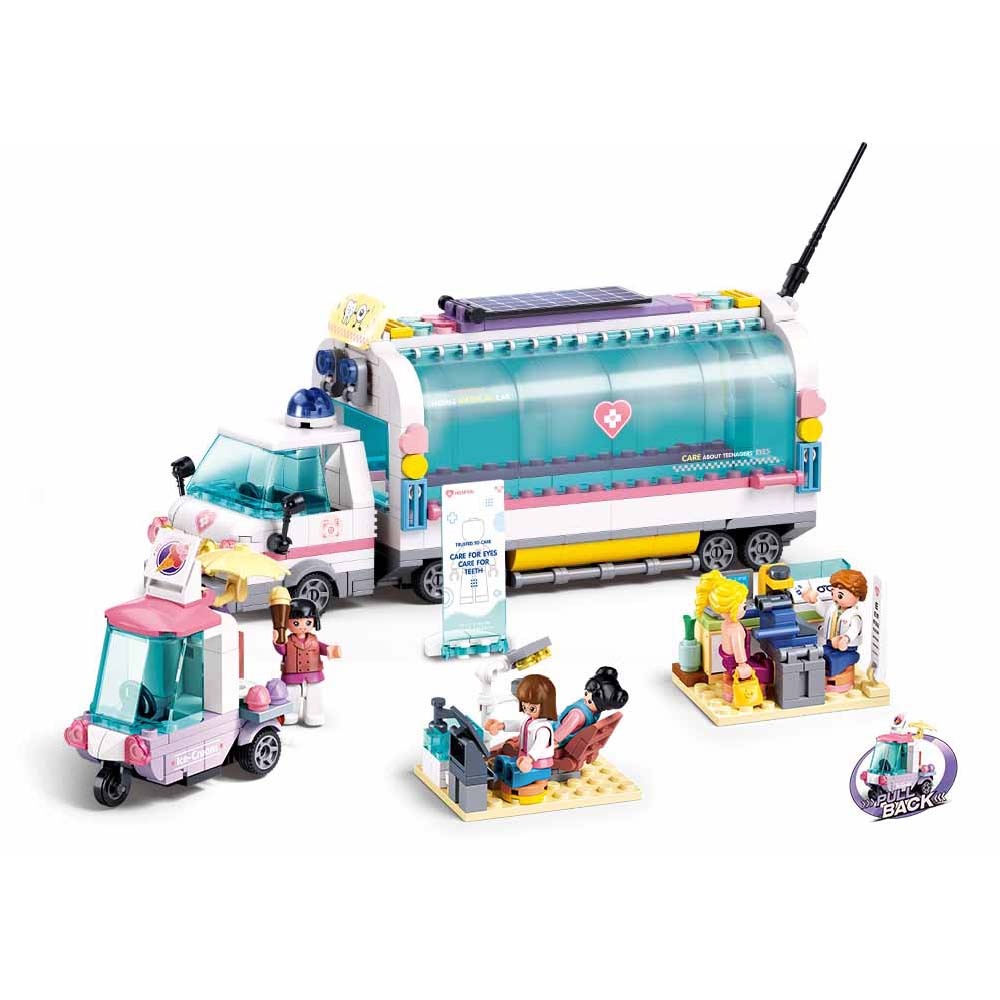 Sluban Building Set: Metropolis Pull Back - Mobile Nursing Car - 277 Pieces - Image 3