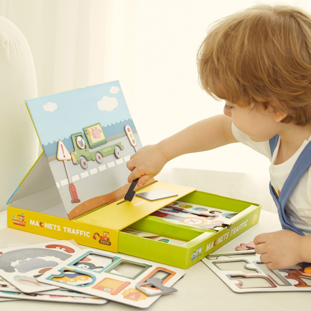 Mideer - Magnetic Imagination Puzzle Box with Activity Cards: Transport - Image 2