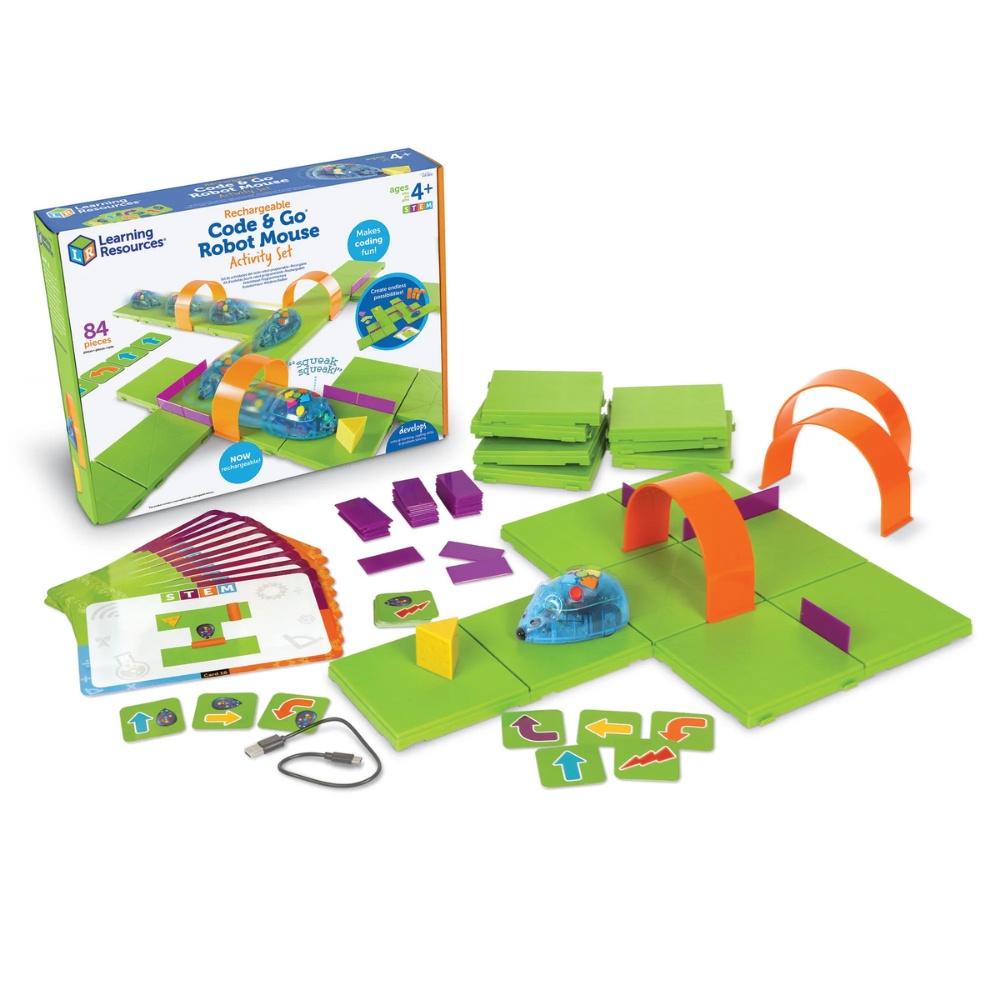 Learning Resources - Code & Go Mouse Activity Set - Rechargeable - 84 Pieces
