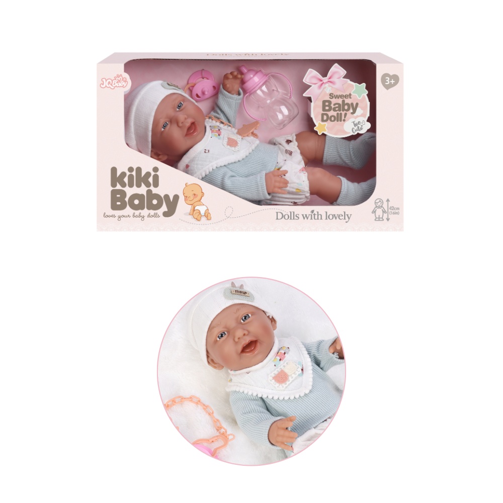 Baby Doll with Vinyl Body, Clothing & Bottle - 40cm - Image 5