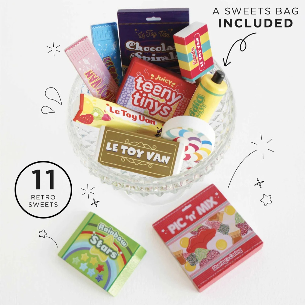 Le Toy Van - Wooden Retro Sweets and Candy Set - 11pcs - Image 4