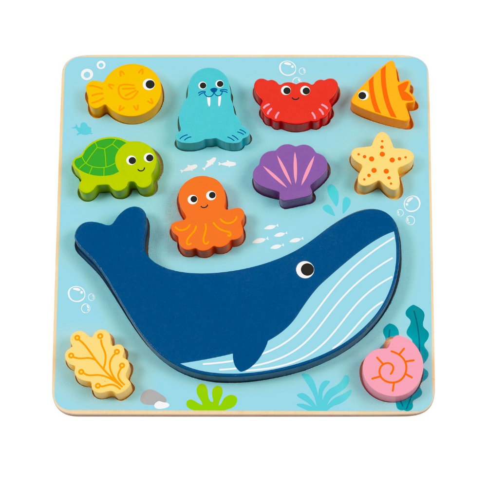 hi Pando - 2-in-1 Wooden Balancing Game and Puzzle: Ocean 12 Pieces - Image 5