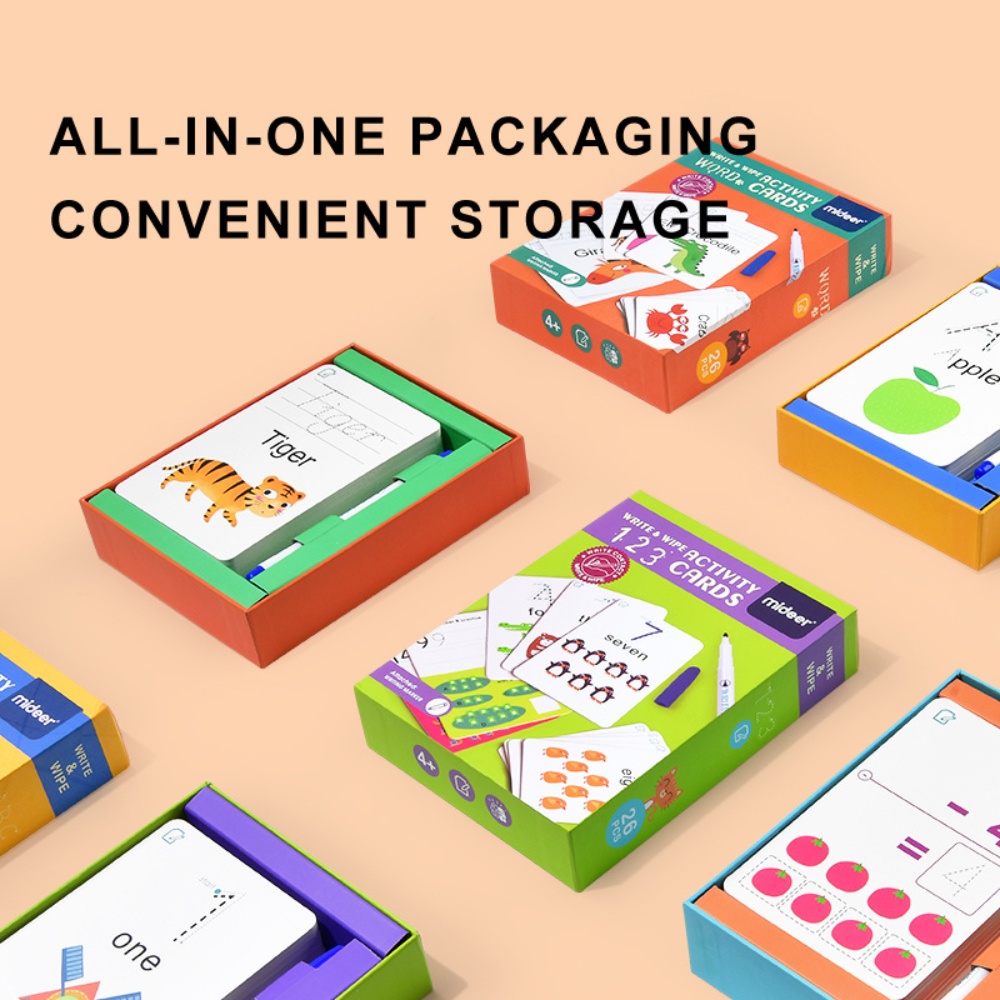 Mideer - Write & Wipe Cards: Words - Reusable Learning Cards for Kids - Image 2