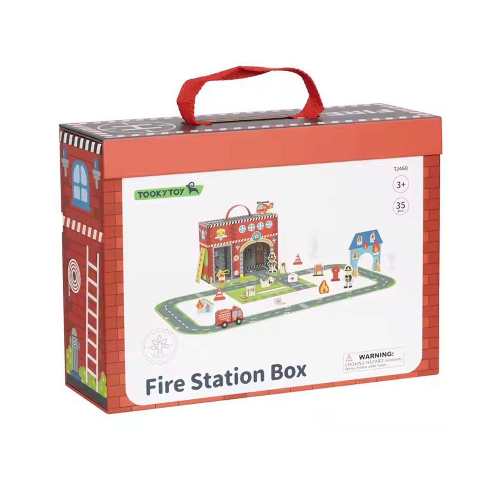 TookyToy - Pretend Play Story Box: Fire Station Toy Set - Image 7