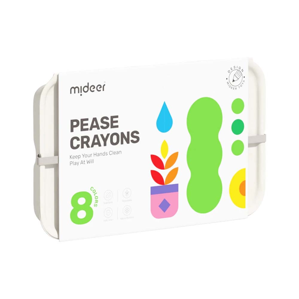 Mideer - Pea Beeswax Crayons - 8 Colours