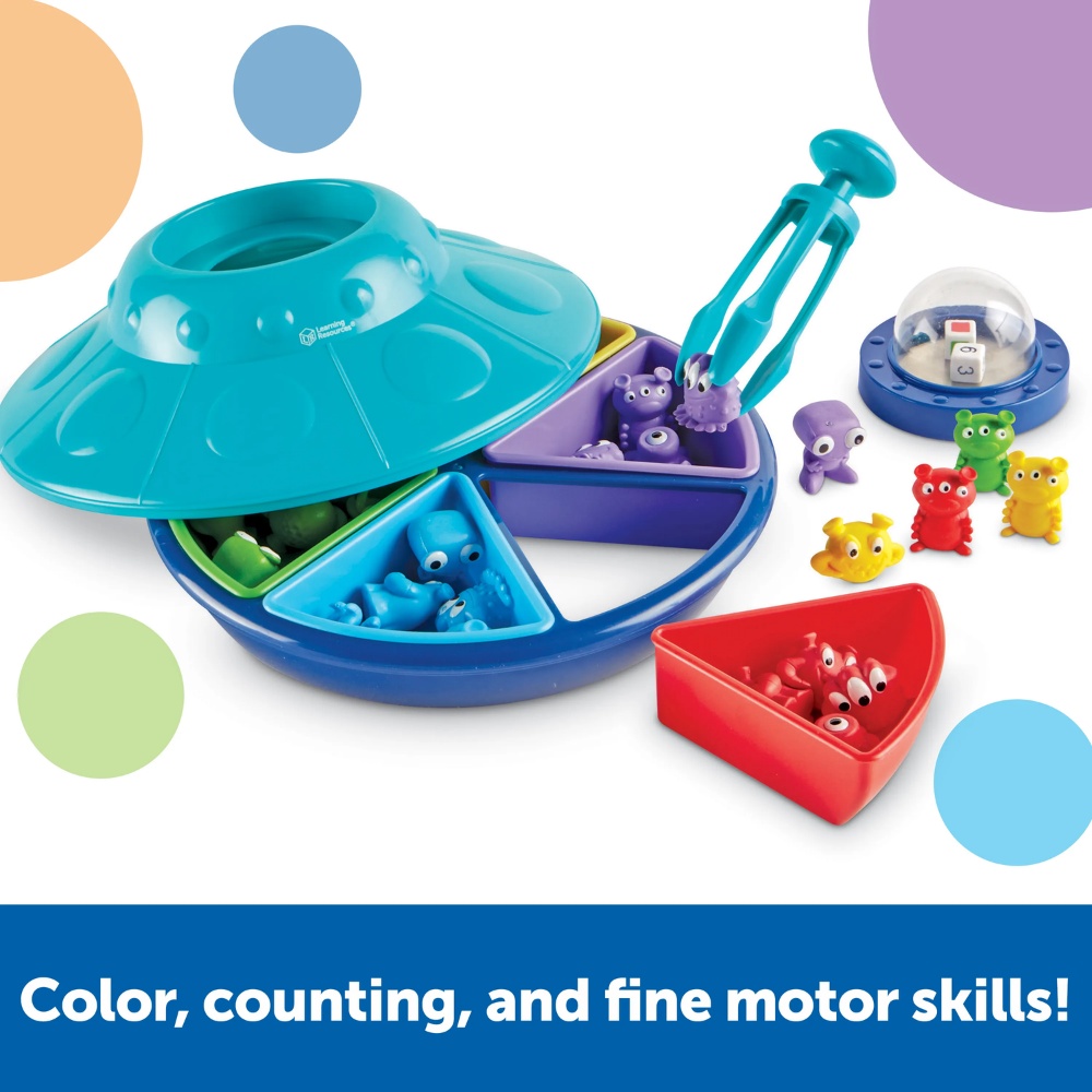 Learning Resources - Oodles of Aliens Sorting Saucer Fine Motor Toy for Toddlers - Image 3