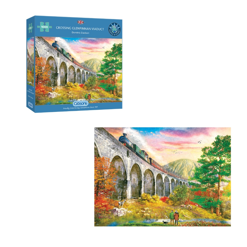 Gibsons - Crossing Glenfinnan Viaduct - 1000 Piece Jigsaw Puzzle - Image 5