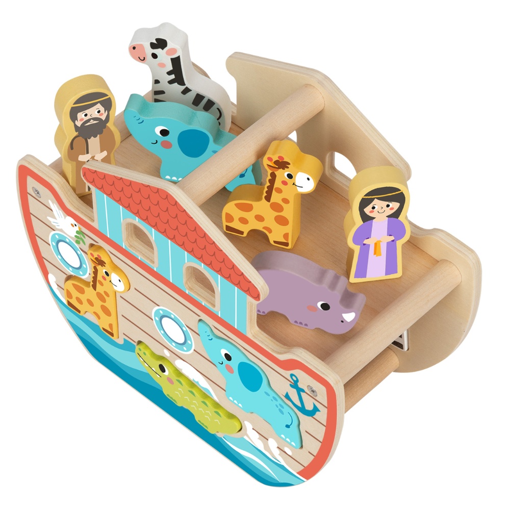 hi Pando - Wooden Noah's Ark Playset with Animal Figures - 15pcs - Image 3