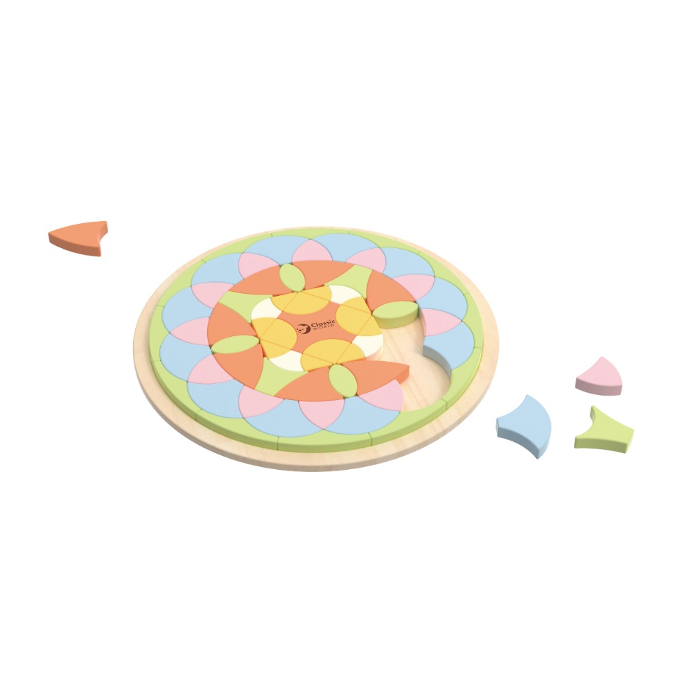 Classic World - Flower Mandala Wooden Block Puzzle - 70 Pieces - Image 3