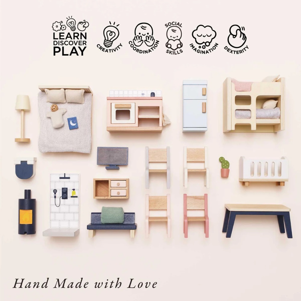 Le Toy Van - Complete Dolls House Furniture Set - 35pcs - Image 3