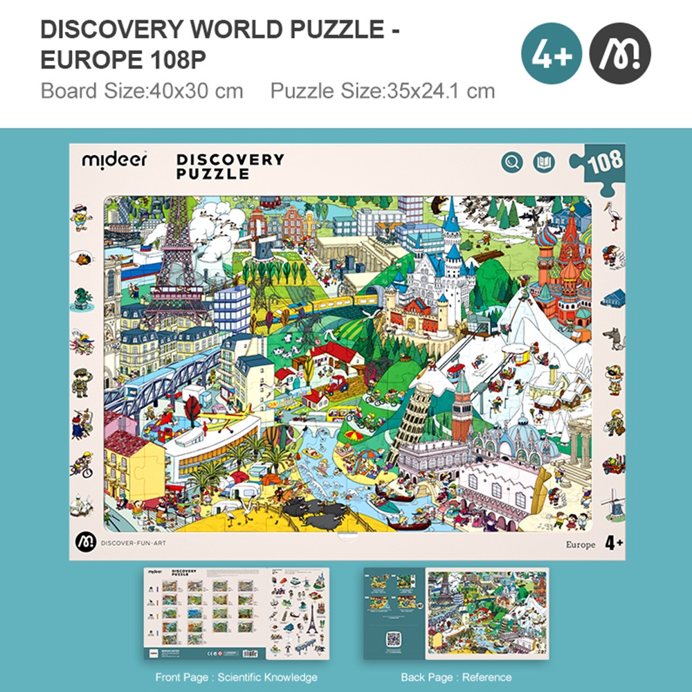 Mideer - Big World Small World Paris-Themed Discovery Puzzle: 108 Pieces - Image 2