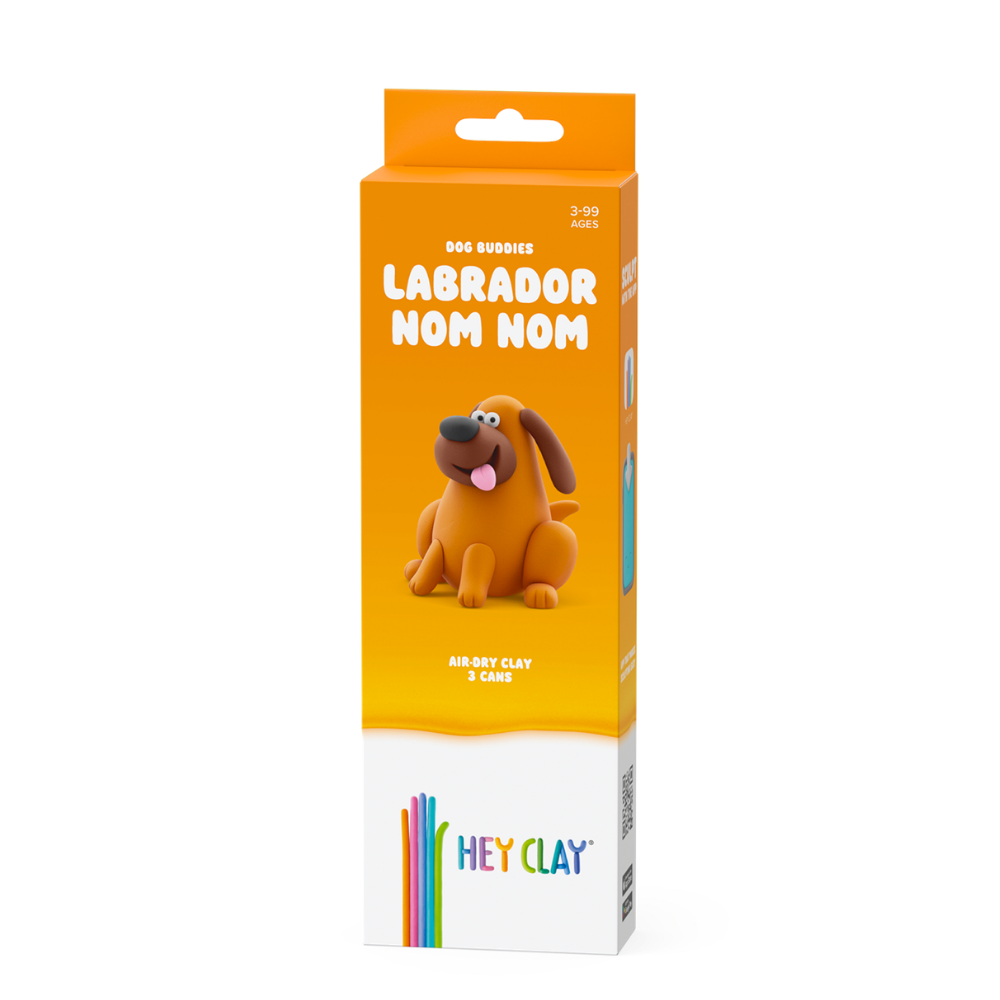 Hey Clay - Modelling Air-Dry Clay with Fun Interactive App - Labrador Nom Nom, Series Dog Buddies, 3 cans - Image 5