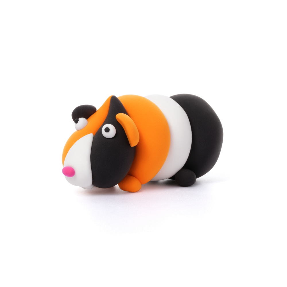 Hey Clay - Modelling Air-Dry Clay with Fun Interactive App - Guinea Pig, series Fluffy Pets, 3 cans - Image 3