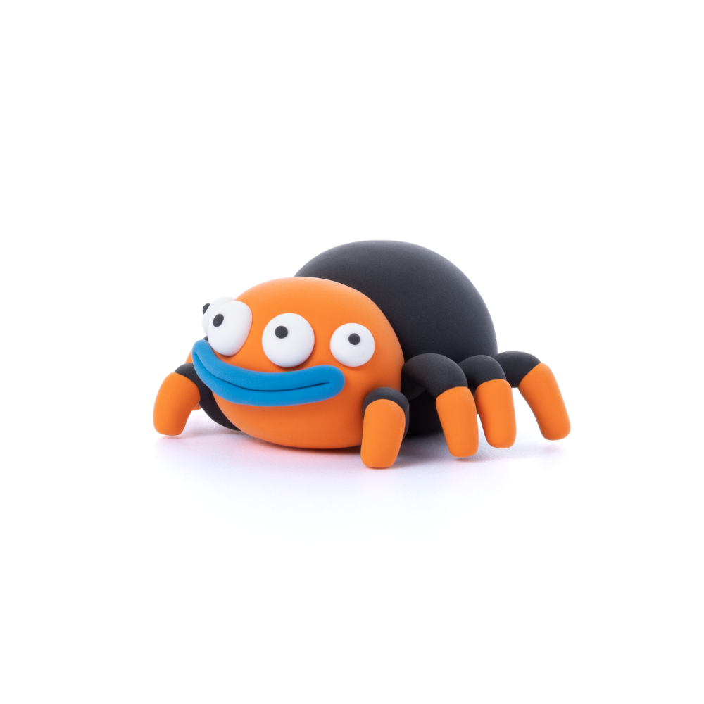 Hey Clay - Modelling Air-Dry Clay with Fun Interactive App - Turtle, Orange frog, Tarantula, Series Exotic Pets, 6 cans - Image 4