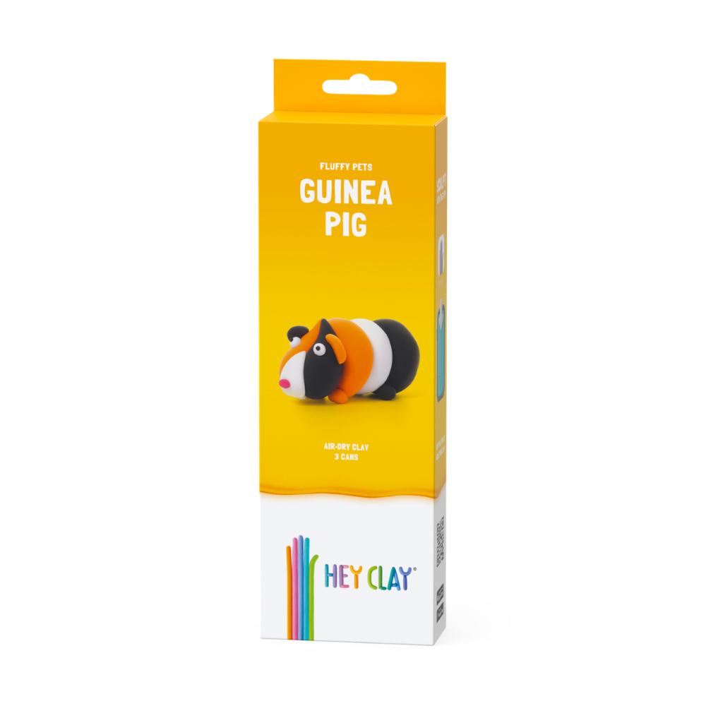 Hey Clay - Modelling Air-Dry Clay with Fun Interactive App - Guinea Pig, series Fluffy Pets, 3 cans - Image 5