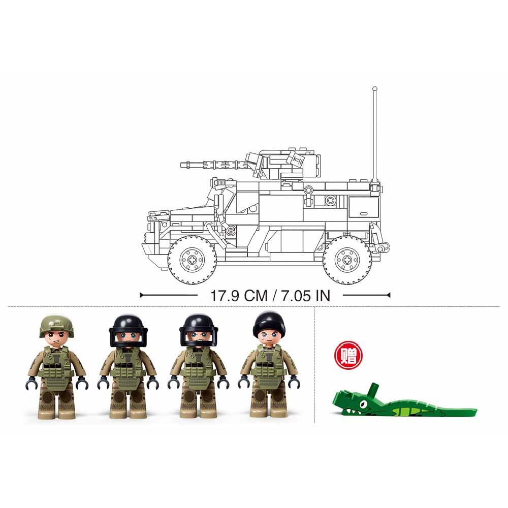 Sluban Building Set: Model Bricks - Typhoon VDVs Assault Armored Vehicle - 519pcs - Image 5