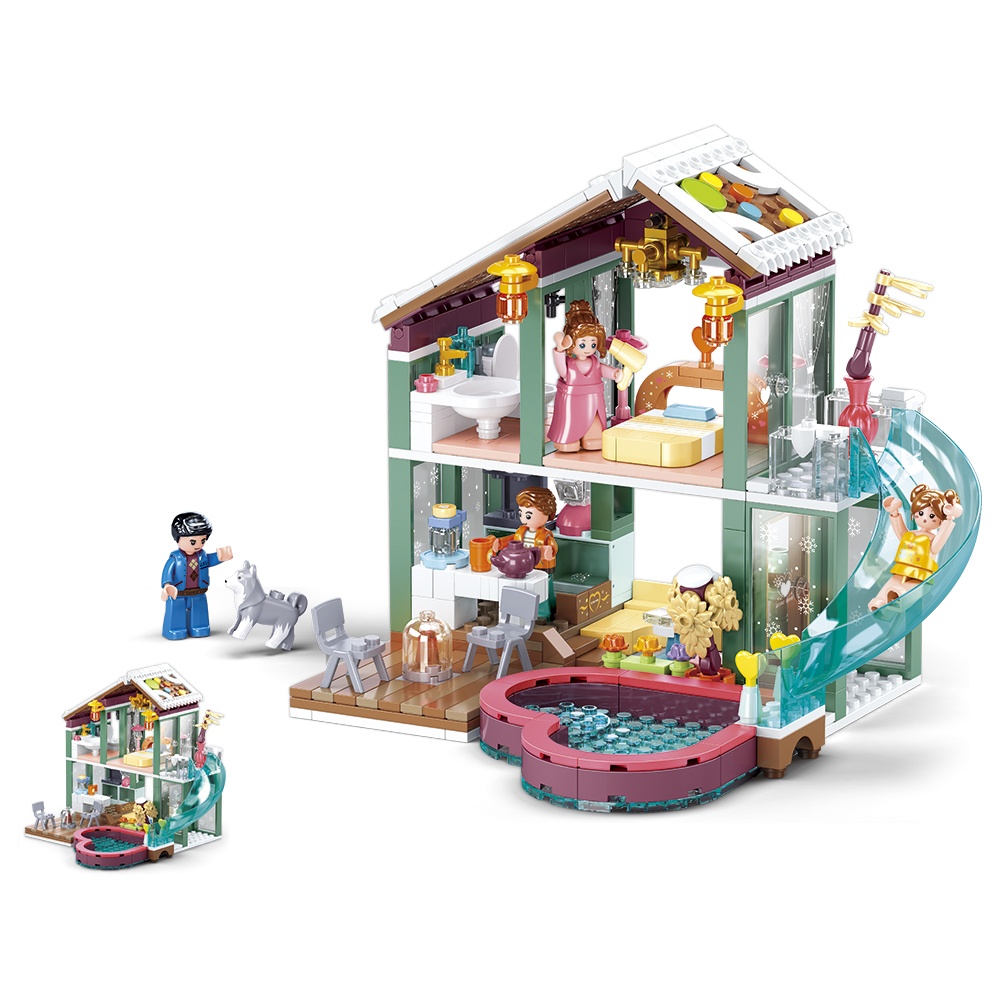 Sluban Building Set: Winter Travel In Snow - Resort - 439pcs - Image 2