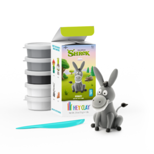Hey Clay - Modelling Air-Dry Clay with Fun Interactive App - Donkey, Series Shrek, 5 cans