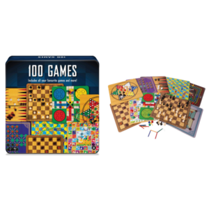 Ambassador - 100 Classic Games in Tin - Chess, Backgammon and More