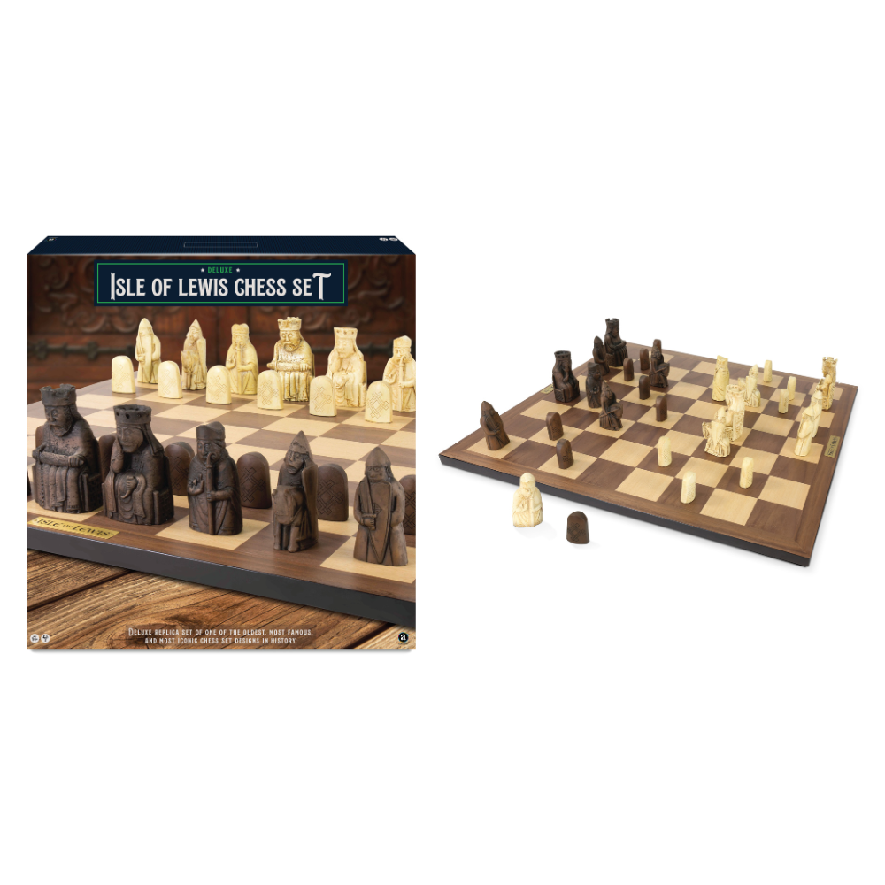 Ambassador - Isle of Lewis Chess Set with Hand-Carved Wooden Pieces