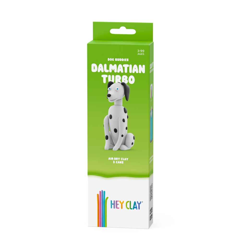 Hey Clay - Modelling Air-Dry Clay with Fun Interactive App - Dalmatian Turbo, Series Dog Buddies, 3 can - Image 5