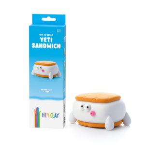 Hey Clay - Modelling Air-Dry Clay with Fun Interactive App - Yeti Sandwich, Series Nice Ice Cream, 3 cans
