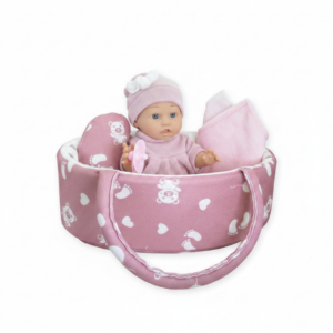 Baby Doll with Soft Body, Carry Basket, Pink Knit Outfit - 30cm