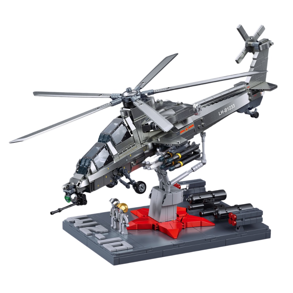 Sluban Building Set: Model Bricks - WZ-10S Helicopter - 914 Pieces - Image 2