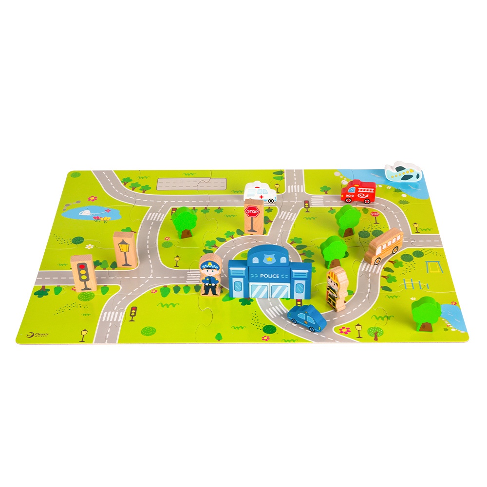 Classic World - Wooden City Building Blocks Set - 120 Pieces - Image 4
