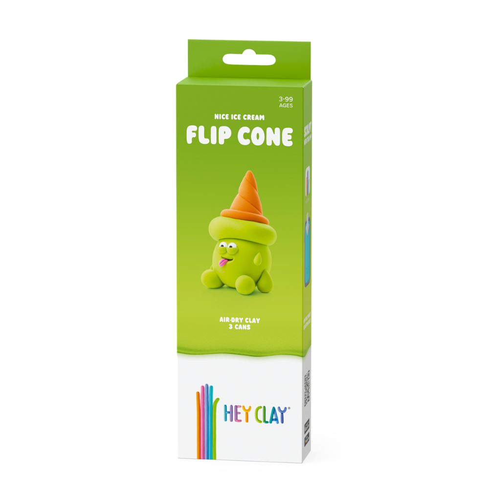Hey Clay - Modelling Air-Dry Clay with Fun Interactive App - Flip Cone, Series Nice Ice Cream, 3 cans - Image 5
