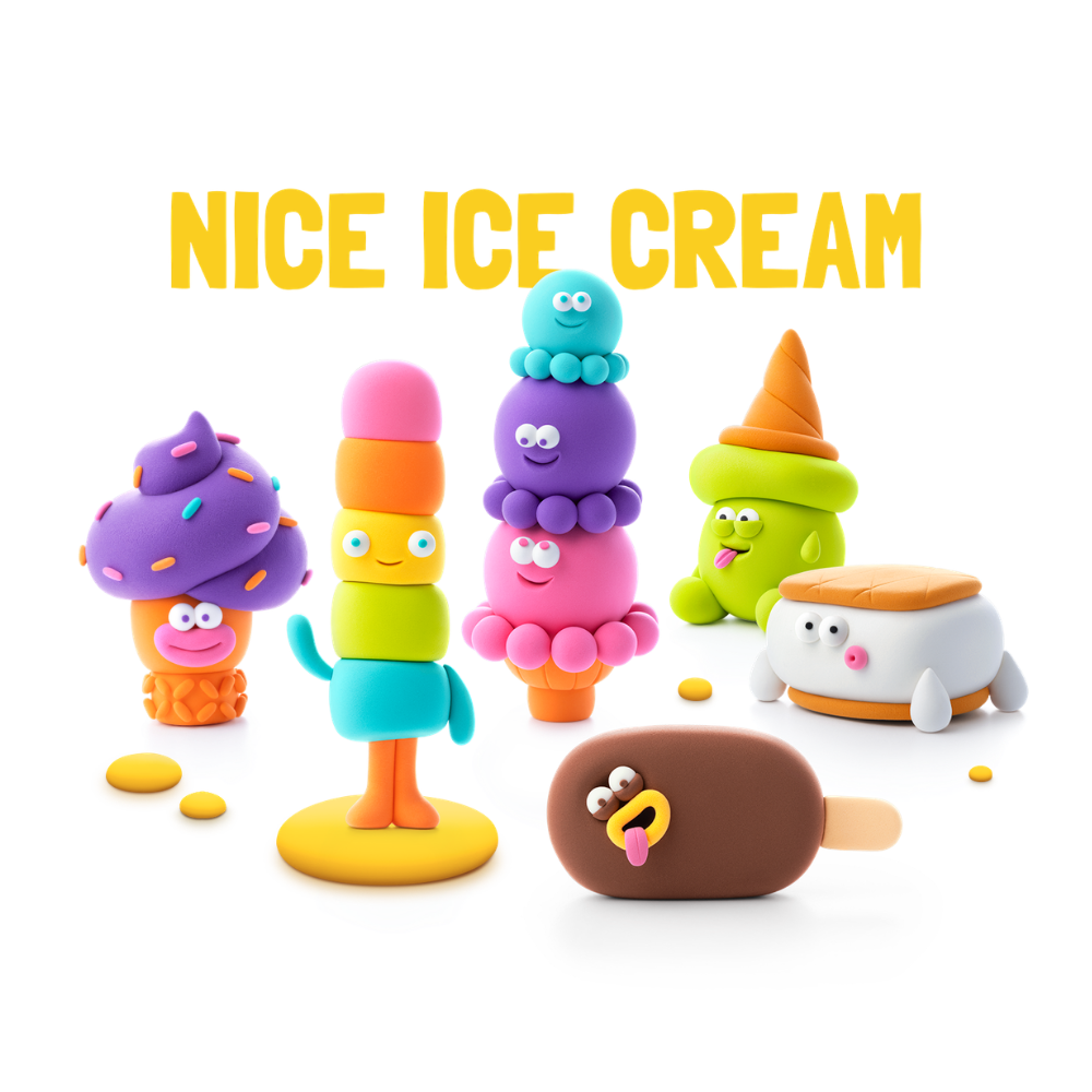 Hey Clay - Modelling Air-Dry Clay with Fun Interactive App - Flip Cone, Series Nice Ice Cream, 3 cans - Image 6