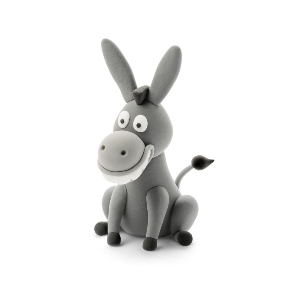 Hey Clay - Modelling Air-Dry Clay with Fun Interactive App - Donkey, Series Shrek, 5 cans - Image 2