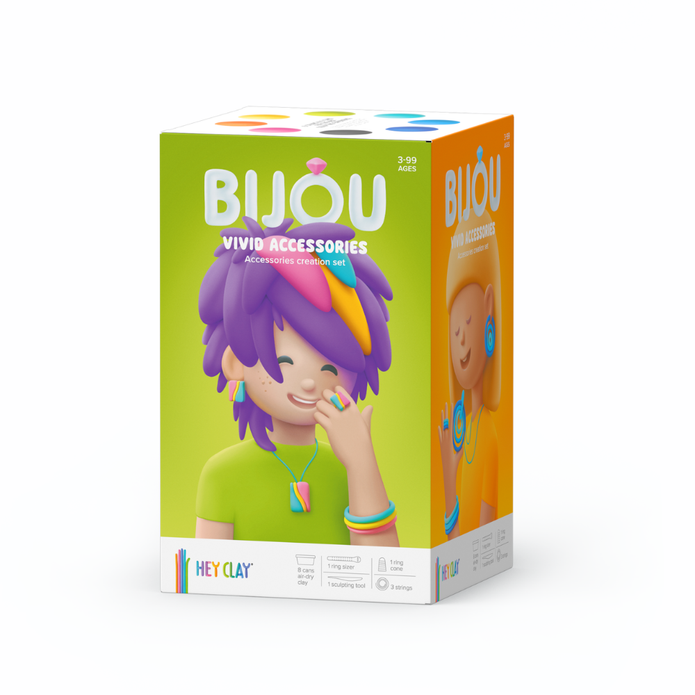 Hey Clay - Modelling Air-Dry Clay with Fun Interactive App - Vivid Accessories, series Bijou, 8 cans - Image 9
