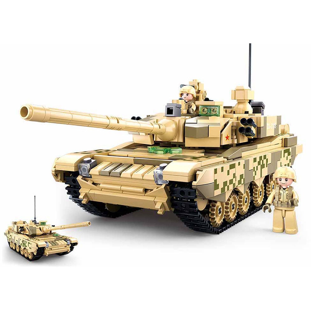 Sluban Building Set: Model Bricks - 99A Main Battle Tank 2 in 1 - 893pcs - Image 2