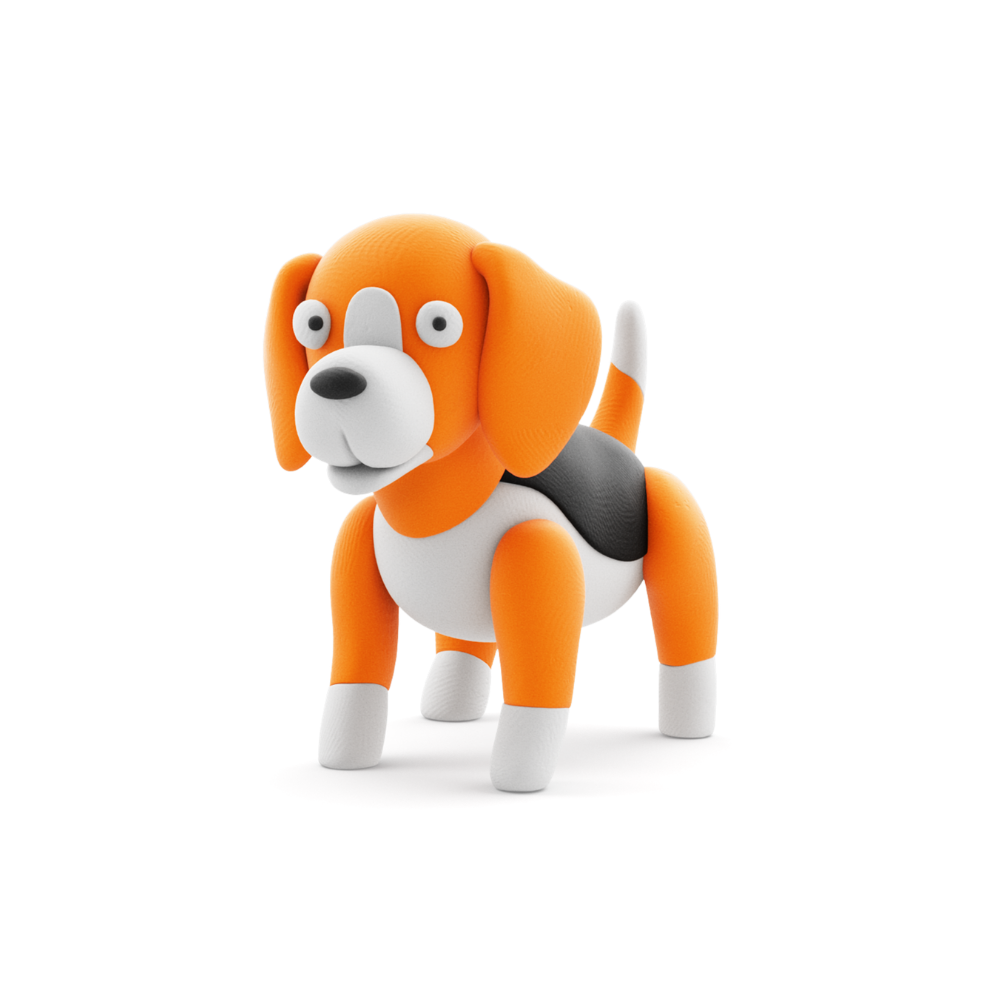 Hey Clay - Modelling Air-Dry Clay with Fun Interactive App - Beagle Walkie, Series Dog Buddies, 3 cans - Image 3