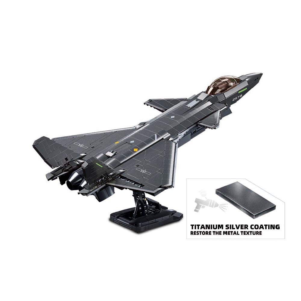 Sluban Building Set: Model Bricks - J20 Stealth Aircraft 1/44 - 1007pcs - Image 3